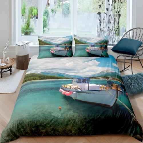 3D Design Duvet Cover Sets Bedding Sets Quilt Covers Pillow Cases Full Twin Single Double Size White Yacht Custom Bedding sets