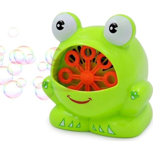 Children Cartoon Frog Steering Wheel Shaped Automatic Bubble Maker Blower Toy
