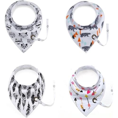 Bandana Baby Bibs Triangle Cotton Cartoon Child Infant Feeding Towel Anti-drop Rope Bibs Bandana Saliva Towel Cute Burp Cloths