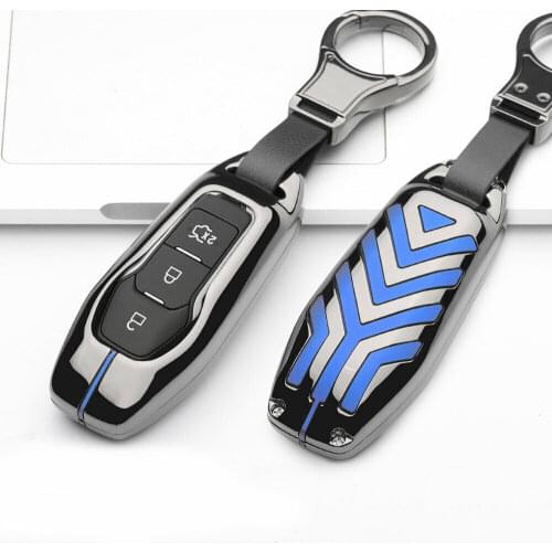 Zinc alloy Car Remote Key Case Cover For Ford MK3 MK4 MK5 Fiesta Ecosport Kuga Explorer Edge Mustang 3 4 ST Mondeo Key Holder