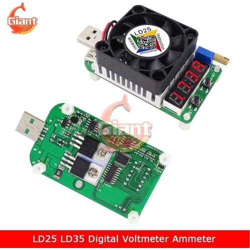 LD25 LD35 Digital Voltmeter Ammeter USB Electronic Load Resistor Tester Discharge Battery Adjustable Current and Voltage Meter