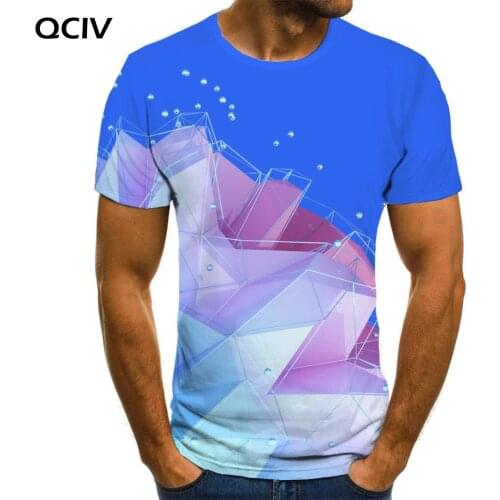 QCIV Geometry T shirt Men Graphics Anime Clothes Creativity Tshirts Casual Art Shirt Print Short Sleeve summer New Male Big Size