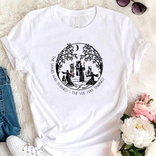 Sassenach Tv Shows Women Tshirt Samhain Druid Dancers Wicca Halloween Witch Tops Graphic T Shirts Vintage Streetwear Clothing