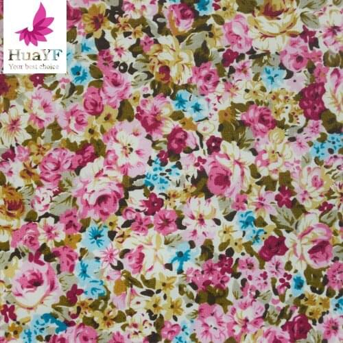 Hot Sale Rose Cotton Fabric Quilting Patchwork Sewing Cloth Craft Teramila Fabrics Tecido Bedding Decoration Tissue Home Textile