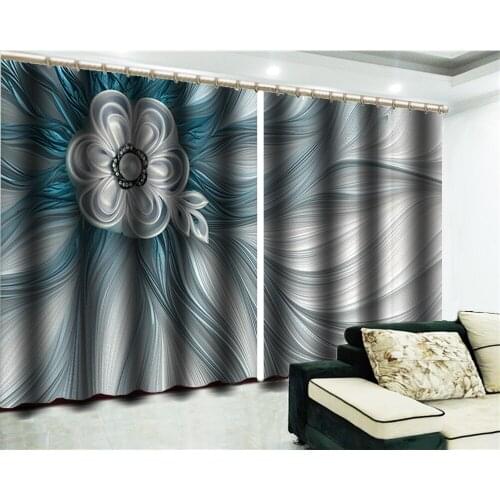 Customized Curtains, Blue Dreamy Flowers, Beautiful And practical Blackout Curtains For Living Room And Bedroom