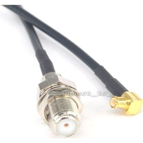 RF Coax F Female to MCX Male Rightangle Coaxial Adapter Pigtail Jumper Cable 20CM