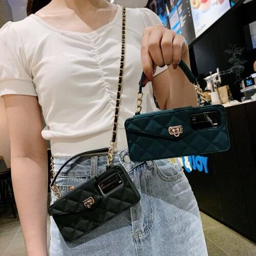 Simple Style Handbag Card Package Leather Phone case For Huawei P30 P30 Pro Mate 30 Mate 30 Pro P40 Crossbody Bag Back Cover