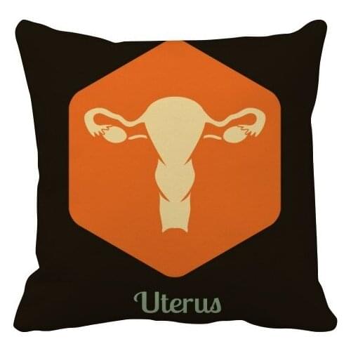 Body Internal Organs Uterus Throw Pillow Square Cover