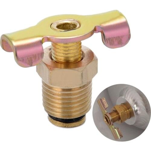 1pc 1/4" NPT Brass Drain Valve Air Compressor Tank Petcock Water Drain Valve Replacement Part 30x24mm