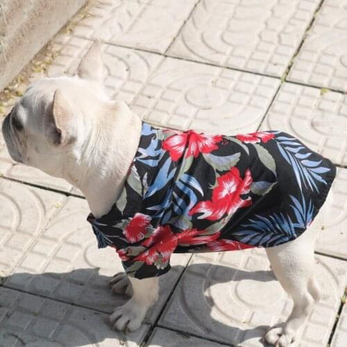 Summer Pet Printed Clothes For Pug Teddy Floral Beach Shirt Jackets Dog Coat Puppy Costume Cat Spring leisure Clothing
