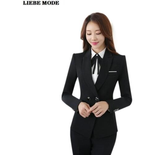 Женские осенние брючные костюмы LIEBE MODE China At AliExpress