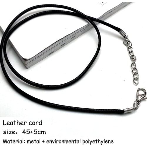 Momiji Neutral Style Fashion Leather Necklace 45 cm Necklace with Stainless Steel Lock DIY Jewelry Accessories for Men and Women