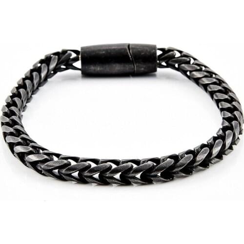 Men Chain Jewelry Goth Stainless Steel Braided Punk Rock Bangles Couple Bracelet Man Hand Chains Accessories Mens Braceklets