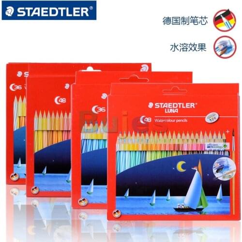Staedtler LUNA Colored Pencils Watercolor 12/24/36/48 Colors Set Professional Drawing Pencils, Cute School Supplies