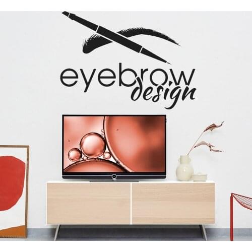 Brows And Lashes Eyebrow Wall Sticker Vinyl Art For Beauty Salon Mural Decoration A001636