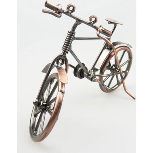 Nostalgic Antique Bike Figurine Metal Craft Home Decoration Accessories Bicycle Ornament Miniature Model Children Birthday Gifts