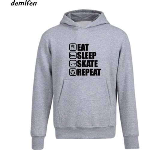 Novelty Design Eat,sleep,skate,repeat,Skater Hoodie Funny Printed Men Sweatshirt hoody Tops Casual Fashion Cool jacket