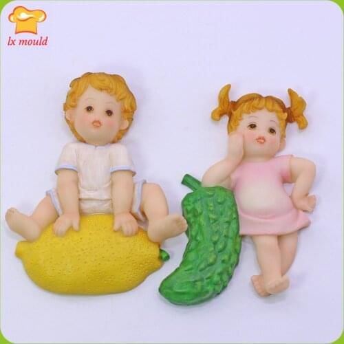New Male And Female Baby Silicone Molds Cute Gummies Moulds For Cake Decoration Fruit Dolls