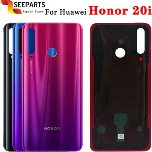 New For Huawei Honor 20i Back Battery Cover Glass Panel Housing Cover For Honor 20i Battery Cover Housing Case Replacement
