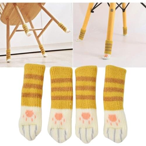 New 4pcs Cat Paws Chair Socks Fancy Table Leg Pads Reliable Furniture Feet Sock Floor Protector Reduce Noise Chair Leg Cover