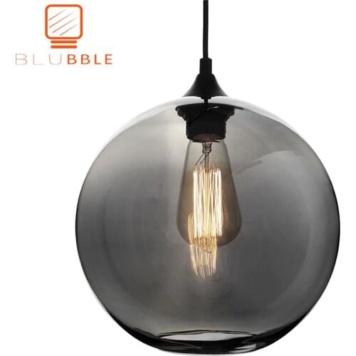 BLUBBLE Loft Hanging Lamp Glass Ball Hanging Lights Lamp Shades Translucent Gray Blackish Glass Lampshades