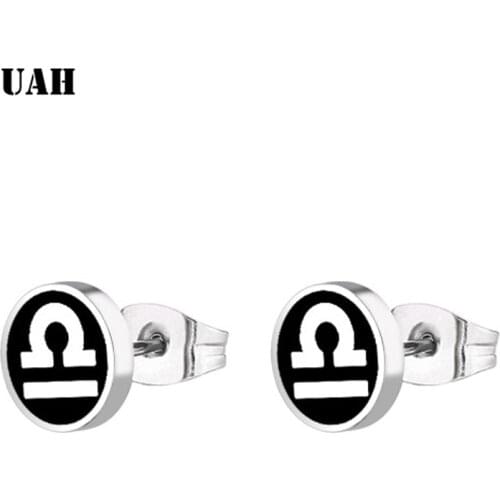 UAH 1 Pair Black Enamel Stainless Steel Ear Jewelry Pierceing Earring For Men Women