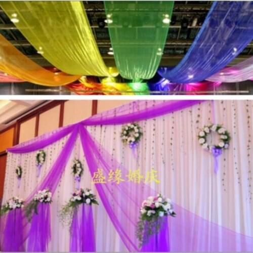 Wedding gauze curtain stair handrail decorative yarn marriage room snow yarn Decoration canopy decor Wedding 0.75m wide 100m/lot