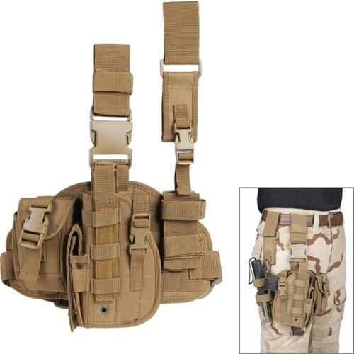 Tactical Leg Gun Holster Outdoor Army Multi-function Camouflage Bag Tied Leg Pistol Protective Cover Phone Pocket Hunting Gear