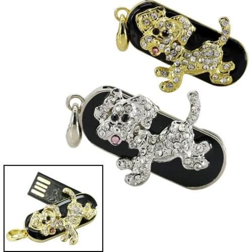 Pen Drive 16GB Crystal Dog USB Flash Drive 8GB Memory Stick 4GB Flash Card 32GB USB Flash Disk 64GB USB Stick PenDrives