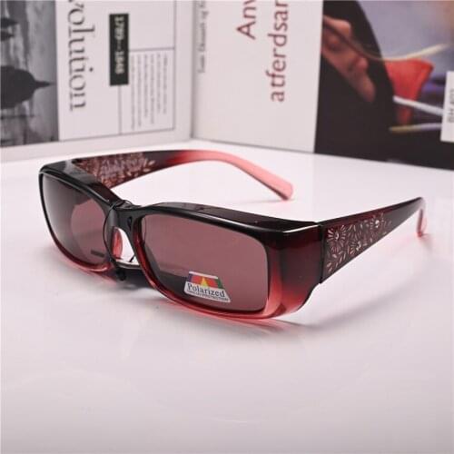 Evove Women Clip Sunglasses Driving Goggles Female Fit Over Glasses Cover Eyeglasses Frames Myopia Driver Windproof