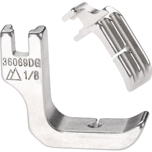 1pc Sewing Machine Double Welting/Piping Foot 1/8" 3/16" 1/4" Steel Silver for Industrial Single Needle Sewing-Machines