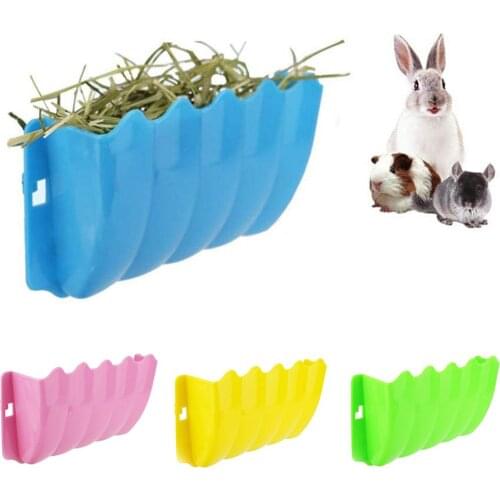 1Pc Space Saving Plastic Small Pet Rabbit Hanging Grass Feeder Rack Shelf Hay Bowl Holder Box Dispenser Storage Container