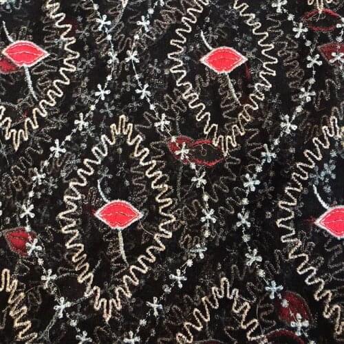 1Y/lot Black Soft Transparent Embroidery Mesh Fabric Textile For Women Dress DIY Accessories