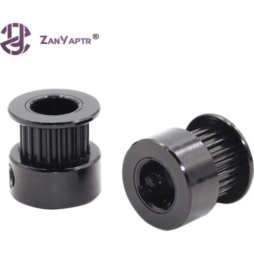10Pcs 3D printer parts GT2 Pulley Aluminum 20tooth Bore 5mm 8mm teeth Timing Gear For 2GT belt Width 6mm Black