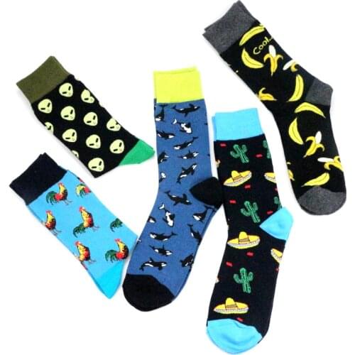 2020 Alien Monkey Chicken Banana Cactus Whale Dinosaur Koala Men Women Couples Socks Funny Happy Plant Socks Cotton Animal Socks