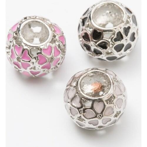 3Pcs/Lot Silver Plated flower Charms Beads European DIY Beads Fit Pandora Charms Bracelets & Bangle Fashion Jewelry js1017