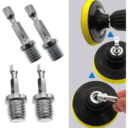 4pcs Connect Rod Adapter Thread M14/M10 To 6mm For Electric Drills Backing Pad Inner Hexagonal Conversion Extension Rod