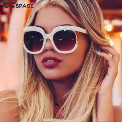 45057 Unique Luxury Lady Sunglasses Women Cat Eye Half Frame CCSPACE Brand Designer Glasses Fashion Frames Eyewear