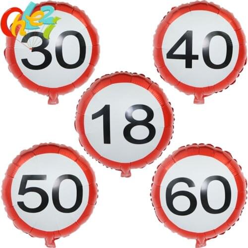 5pcs 18inch Figure Foil Balloon 18 30 40 50 60 Years Number Happy Birthday Helium Balloon anniversary Party Decoration Globos