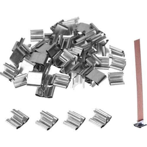 50PCS DIY Candle Wood Wick Base Sustainer Tab Clip Stand Making Supplies