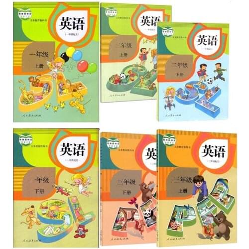6 books First second third grade China schoolbook textbook English book of primary school students learning education