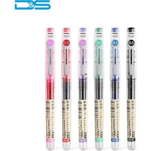 6pcs/set Quick Dry Gel Ink Rollerball Pen 0.5mm Needle Tip Colored Pens Japan ink 6 Colors pen for Journaling Painting Doodling