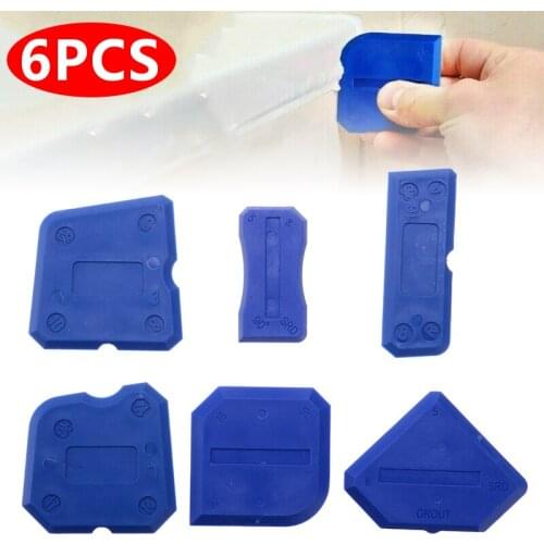 6Pcs Corner Tile Glass Glue Sealant Caulking Kit Silicone Manual Scraper Grouting Finishing Cleaning Hand Tool Kit Set