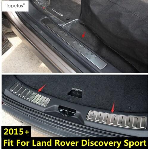 Lapetus Accessories Fit For Land Rover Discovery Sport 2015 - 2020 Inner Door Prevent Scuff Plate Sill Guard Molding Cover Kit