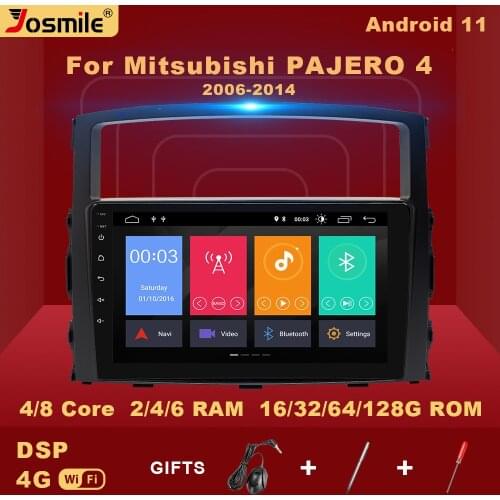 4G+128G 2 din Android 11 Car Multimedia Radio For Mitsubishi PAJERO 4 2006-2014 Video Player GPS Navigation dvd Carplay Wifi DSP