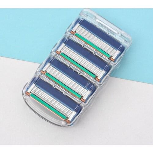 4pcs/lot Razor Blade For Men Face Care 5Layers Shaving Cassette Stainless Steel Safety Blades Suit Gillettee Fusione