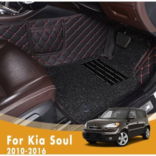 RHD Double Layer Wire Loop Car Floor Mats For Kia Soul 2016 2015 2014 2013 2012 2011 2010 Carpets Auto Interior Accessories