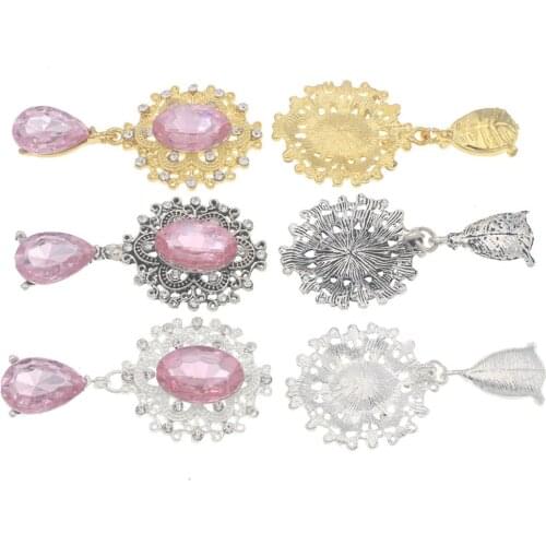 Eco-friendly Pendant Shape Acrylic Rhinestone Flatback Button Washable Sewing painting Zinc Alloy None 000 Metal Women Buttons