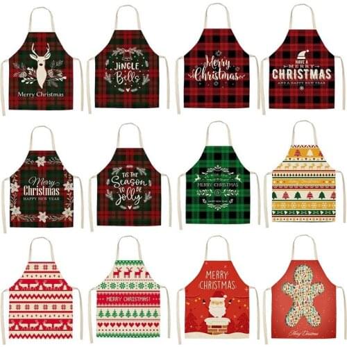 Christmas Tree Red Check Pattern Women Kitchen Apron Woman Kitchen Apron Men Kitchen Apron Child Apron Barista House Cleaning