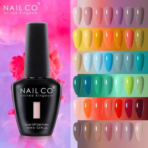 NAILCO 15ml Gel nail polish Summer Colorful Series Semi-permanent varnish LED&UV soak off nails art supplies for professionals